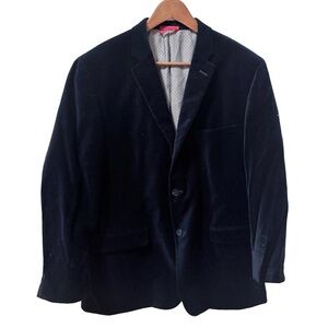 Alfani Slim Fit Navy Blue Velvet Men's Blazer